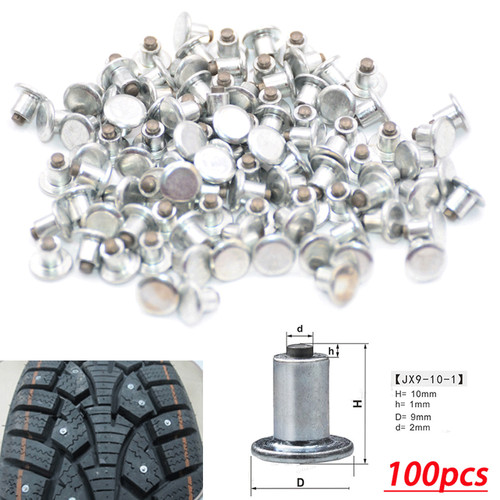 100pz borchie pneumatici 9mm - 100pz,